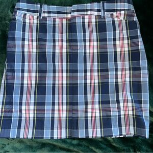 Chaps Classic Navy Plaid Women's Short Skirt Sz 8